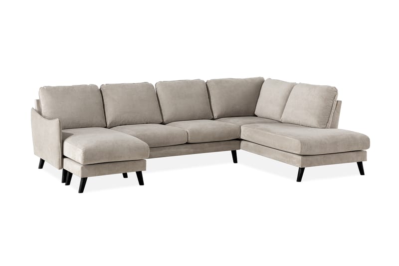 Trend Lyx U-soffa med Divan Vänster - Beige/Svart - U-soffa