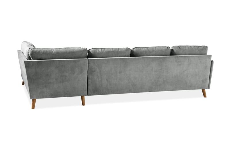Trend Lyx U-soffa med Divan Vänster - Grå/Ek - U-soffa