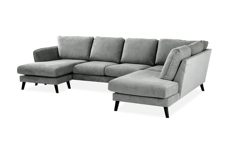 Trend Lyx U-soffa med Divan Vänster - Grå/Svart - U-soffa