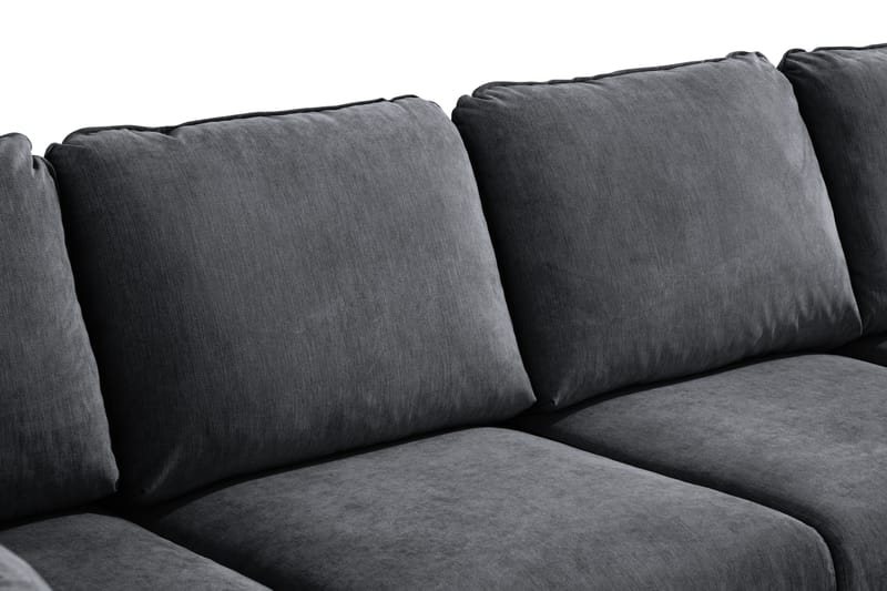 Trend Lyx U-soffa med Divan Vänster - Mörkgrå/Svart - U-soffa
