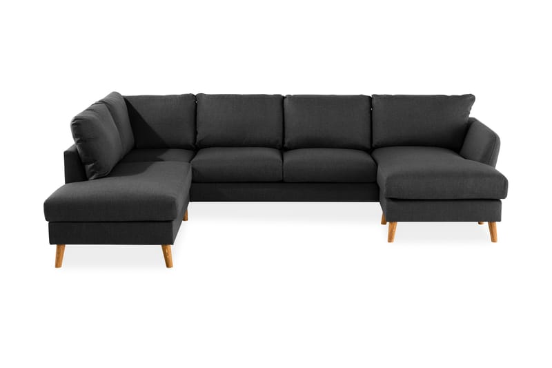 Trend U-soffa med Divan Höger - Svart - U-soffa