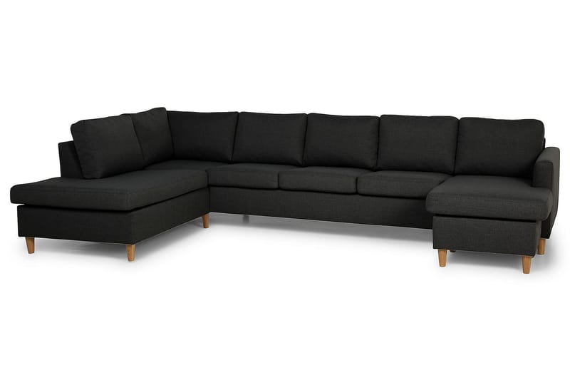 Zero U-soffa Large med Divan Höger - Mörkgrå - U-soffa