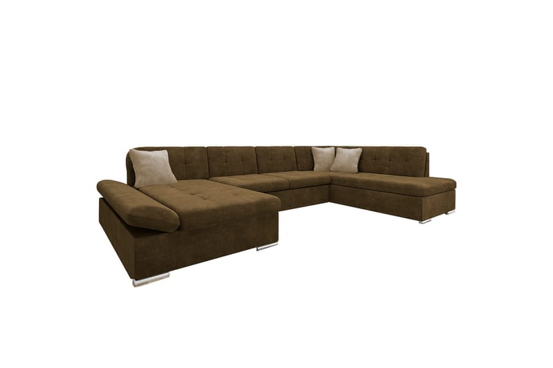 Zumar Soffa med Divan och Schäslong 4-sits, Brun/Beige