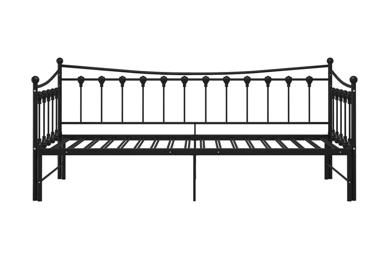 Utdragbar sängram bäddsoffa svart metall 90x200 cm - Svart - Möbler - Soffa - Bäddsoffa
