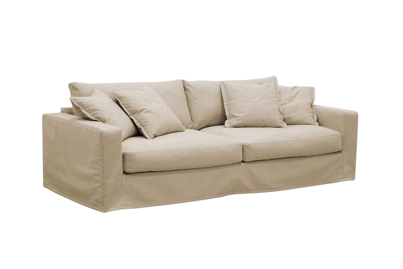 Valencia Extra Djup 3-sits soffa + fåtölj med avtagbar och tvättbar klädsel - Beige - Möbler - Soffa - Soffgrupp