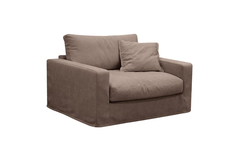 Valencia Extra Djup 3-sits soffa + fåtölj med avtagbar och tvättbar klädsel - Mörkbrun - Möbler - Soffa - Soffgrupp