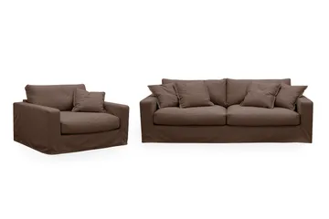 Valencia Extra Djup 3-sits soffa + fåtölj med avtagbar och tvättbar klädsel
