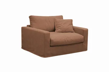 Valencia Extra Djup 3-sits soffa + fåtölj med avtagbar och tvättbar klädsel - Rostbrun - Möbler - Soffa - Soffgrupp