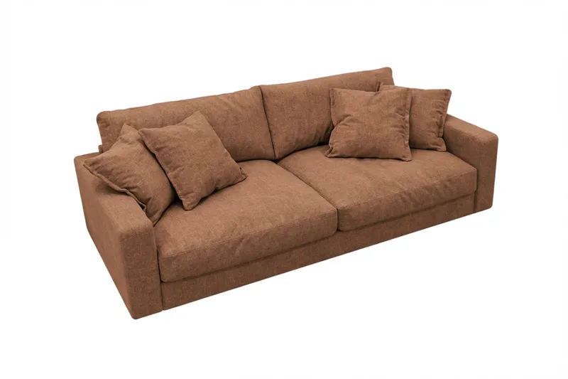 Valencia Extra Djup 3-sits Soffa i Chenille - Rostbrun - Möbler - Soffa - 3 sits soffa