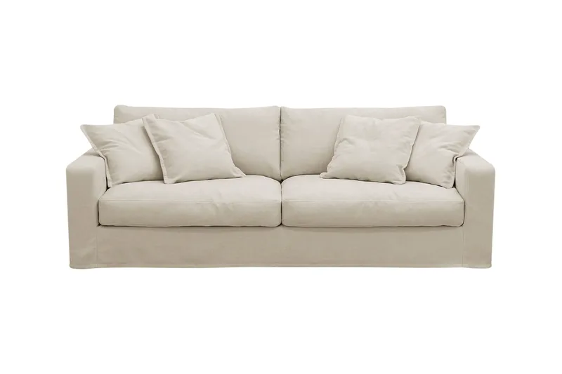 Valencia Extra Djup 3-sits Soffa med avtagbar och tvättbar klädsel - Beige - Möbler - Soffa - 3 sits soffa