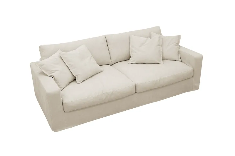 Valencia Extra Djup 3-sits Soffa med avtagbar och tvättbar klädsel - Beige - Möbler - Soffa - 3 sits soffa