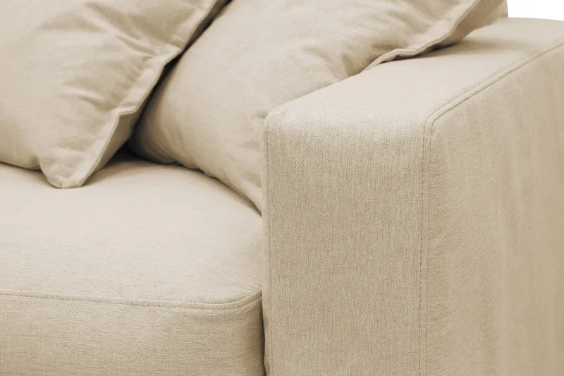 Valencia Extra Djup 3-sits Soffa med avtagbar och tvättbar klädsel - Beige - Möbler - Soffa - 3 sits soffa