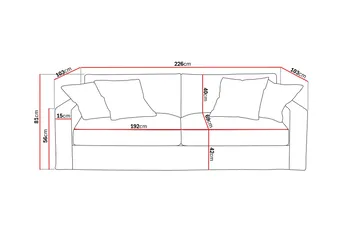 Valencia Extra Djup 3-sits Soffa med avtagbar och tvättbar klädsel - Beige - Möbler - Soffa - 3 sits soffa