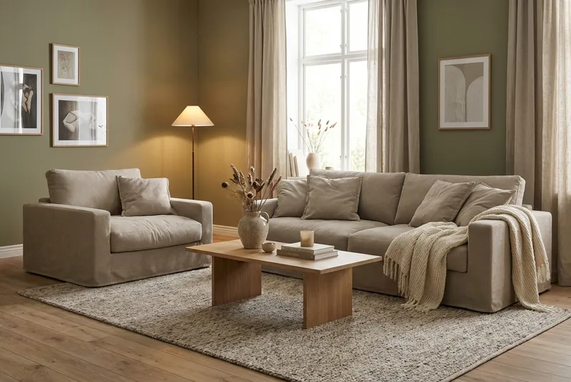 Valencia Extra Djup 3-sits Soffa med avtagbar och tvättbar klädsel - Brun - Möbler - Soffa - 3 sits soffa