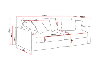 Valencia Extra Djup 3-sits Soffa med avtagbar och tvättbar klädsel - Brun - Möbler - Soffa - 3 sits soffa