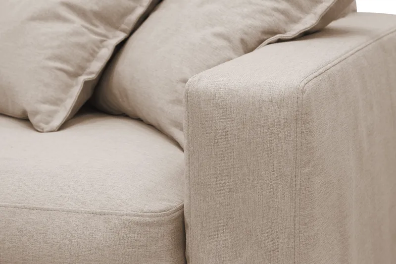 Valencia Extra Djup 3-sits Soffa med avtagbar och tvättbar klädsel - Ljusbrun - Möbler - Soffa - 3 sits soffa