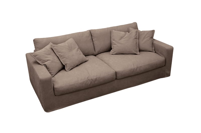 Valencia Extra Djup 3-sits Soffa med avtagbar och tvättbar klädsel - Mörkbrun - Möbler - Soffa - 3 sits soffa