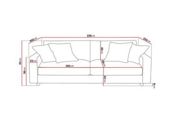 Valencia Extra Djup 3-sits Soffa - Offwhite - Möbler - Soffa - 3 sits soffa