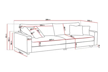 Valencia Extra Djup 4-sits Soffa i Chenille - Brun - Möbler - Soffa - 4 sits soffa
