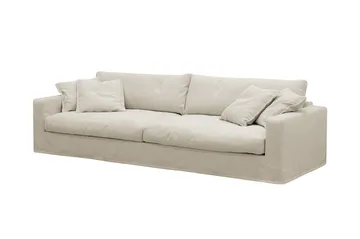 Valencia Extra Djup 4-sits Soffa i Chenille med Löst Överdrag - Beige - Möbler - Soffa - 4 sits soffa