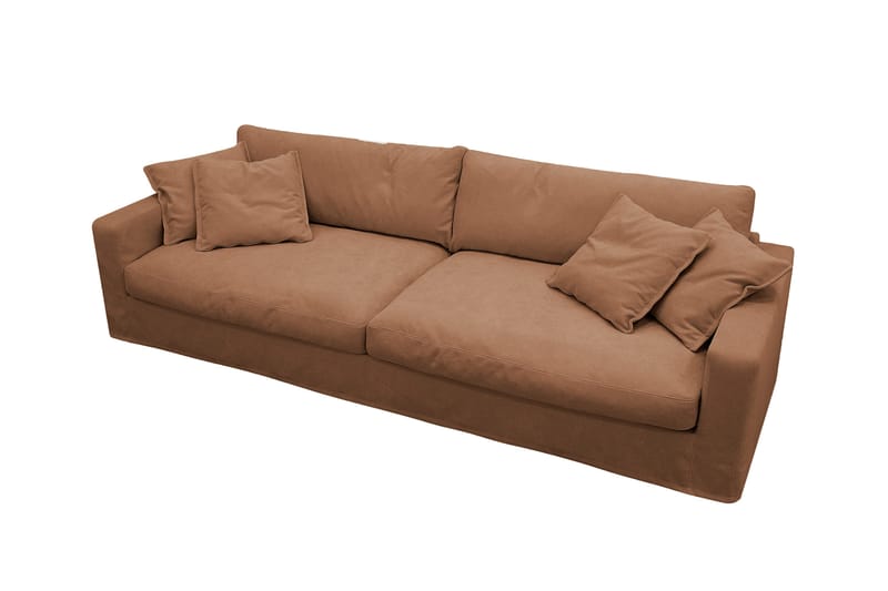 Valencia Extra Djup 4-sits Soffa i Chenille med Löst Överdrag - Brun - Möbler - Soffa - 4 sits soffa