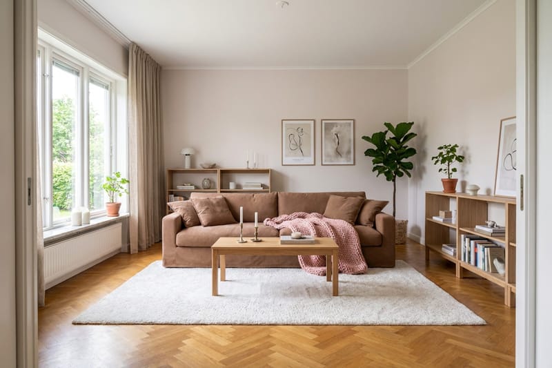 Valencia Extra Djup 4-sits Soffa i Chenille med Löst Överdrag - Brun - Möbler - Soffa - 4 sits soffa
