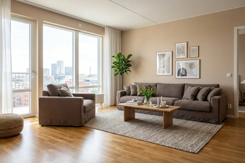 Valencia Extra Djup 5-sits soffa + fåtölj med avtagbar och tvättbar klädsel - Mörkbrun - Möbler - Soffa - Soffgrupp