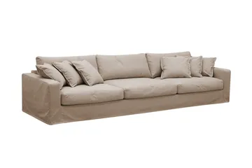 Valencia Extra Djup 5-sits soffa + fåtölj med avtagbar och tvättbar klädsel - Ljusbrun - Möbler - Soffa - Soffgrupp
