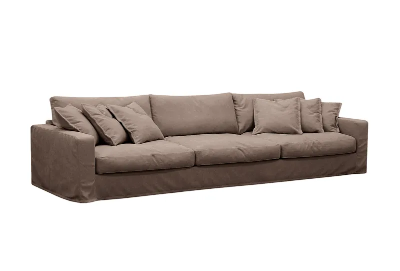 Valencia Extra Djup 5-sits soffa + fåtölj med avtagbar och tvättbar klädsel - Mörkbrun - Möbler - Soffa - Soffgrupp
