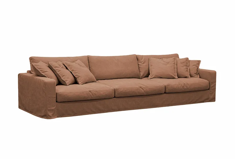 Valencia Extra Djup 5-sits soffa + fåtölj med avtagbar och tvättbar klädsel - Rödbrun - Möbler - Soffa - Soffgrupp