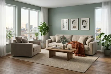 Valencia Soffgrupp Extra Djup 3-sits Soffa + Fåtölj i Chenille - Brun - Möbler - Soffa - Soffgrupp