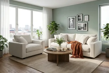 Valencia Soffgrupp Extra Djup 3-sits Soffa + Fåtölj - Offwhite - Möbler - Soffa - Soffgrupp