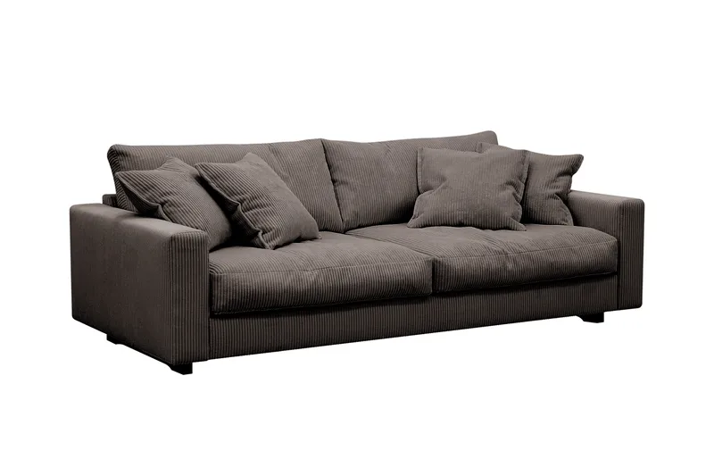 Valencia Soffgrupp Extra Djup 3-sits Soffa + Fotpall - Mörkgrå - Möbler - Soffa - Hörnsoffa