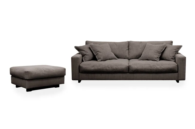 Valencia Soffgrupp Extra Djup 3-sits Soffa + Fotpall, Taupe