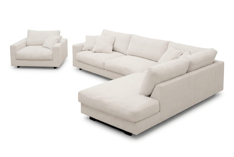Valencia Soffgrupp Extra Djup 4-sits Schäslong Höger + Fåtölj - Offwhite - Möbler - Soffa - Soffgrupp
