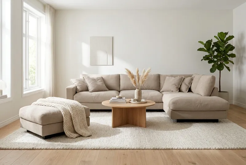 Valencia Soffgrupp Extra Djup 4-sits Schäslong Höger + Fotpall - Brun - Möbler - Soffa - Soffgrupp