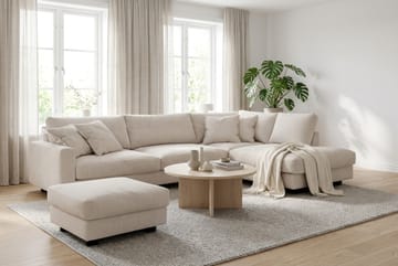 Valencia Soffgrupp Extra Djup 4-sits Schäslong Höger + Fotpall - Offwhite - Möbler - Soffa - Soffgrupp