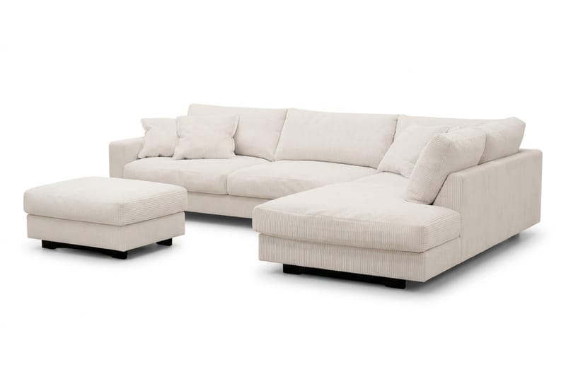 Valencia Soffgrupp Extra Djup 4-sits Schäslong Höger + Fotpall - Offwhite - Möbler - Soffa - Soffgrupp