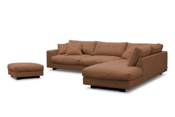 Valencia Soffgrupp Extra Djup 4-sits Schäslong Höger + Fotpall - Rostbrun - Möbler - Soffa - Soffgrupp