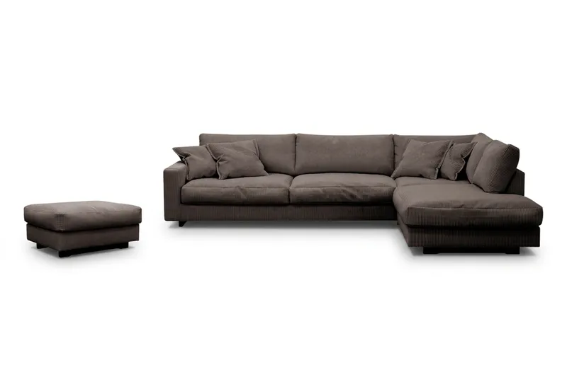 Valencia Soffgrupp Extra Djup 4-sits Schäslong Höger + Fotpall, Taupe