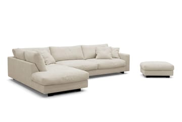 Valencia Soffgrupp Extra Djup 4-sits Schäslong Vänster + Fotpall - Beige - Möbler - Soffa - Soffgrupp