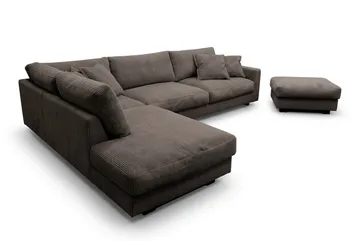Valencia Soffgrupp Extra Djup 4-sits Schäslong Vänster + Fotpall - Taupe - Möbler - Soffa - Soffgrupp