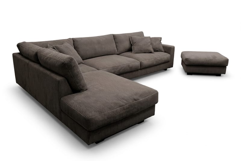 Valencia Soffgrupp Extra Djup 4-sits Schäslong Vänster + Fotpall - Taupe - Möbler - Soffa - Soffgrupp