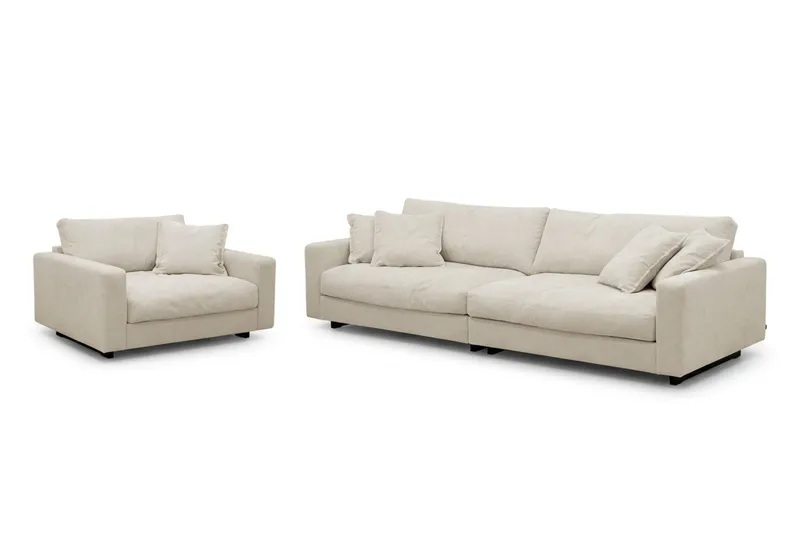 Valencia Soffgrupp Extra Djup 4-sits Soffa + Fåtölj - Beige - Möbler - Soffa - Soffgrupp