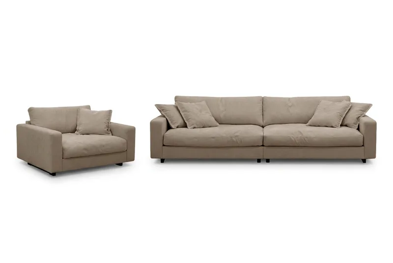 Valencia Soffgrupp Extra Djup 4-sits Soffa + Fåtölj, Brun