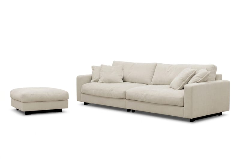 Valencia Soffgrupp Extra Djup 4-sits Soffa + Fotpall - Beige - Möbler - Soffa - Soffgrupp