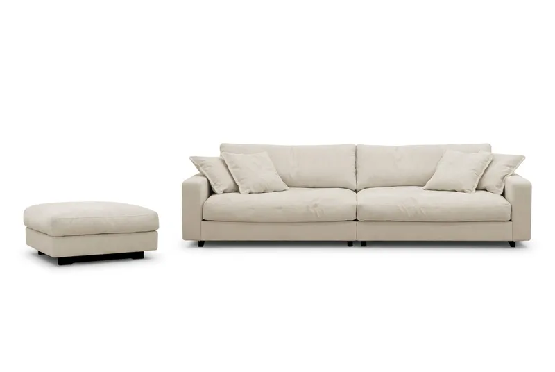 Valencia Soffgrupp Extra Djup 4-sits Soffa + Fotpall, Beige