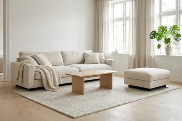Valencia Soffgrupp Extra Djup 4-sits Soffa + Fotpall - Beige - Möbler - Soffa - Soffgrupp