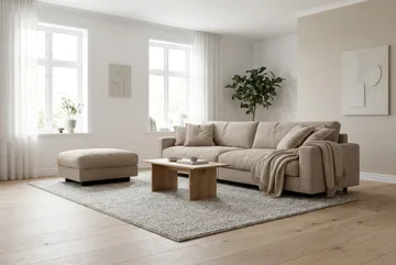 Valencia Soffgrupp Extra Djup 4-sits Soffa + Fotpall - Brun - Möbler - Soffa - Soffgrupp