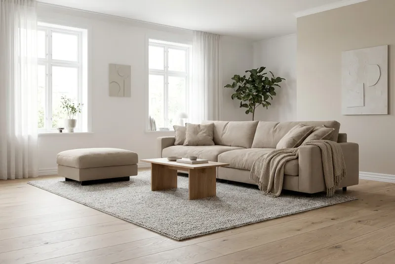 Valencia Soffgrupp Extra Djup 4-sits Soffa + Fotpall - Brun - Möbler - Soffa - Soffgrupp